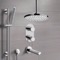 Chrome Tub and Shower Set With Rain Ceiling Shower Head and Hand Shower